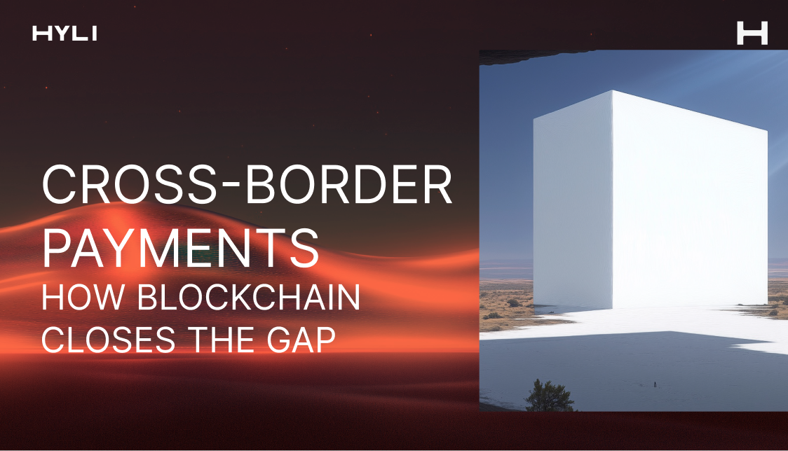A large white cube stands in a vast landscape, symbolizing cross-border payments and blockchain technology's transformative potential.