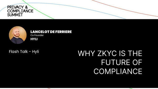 Lancelot speaking on stage at the Privacy & Compliance Summit (DevConnect 2025).